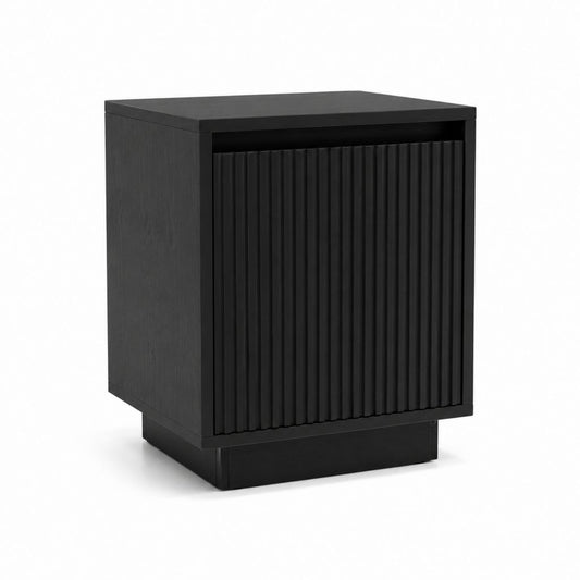 Nachttisch Schwarz MDF Rechteckig mit Tür 40 x 35 x 55 cm