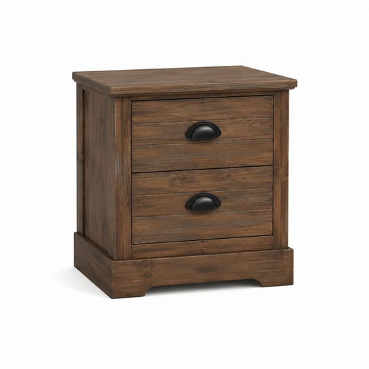 Nachttisch Braun aus MDF rechteckig mit 2 Schubladen 50 x 40 x 60 cm