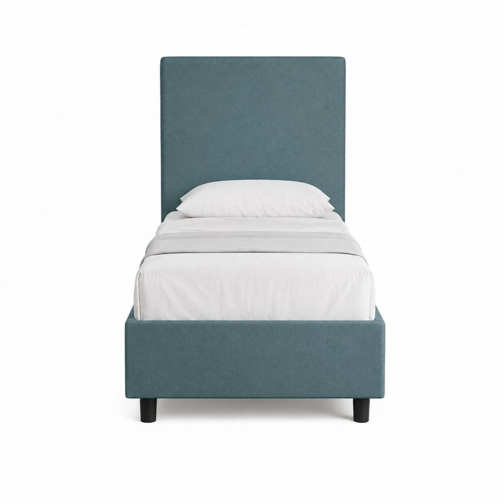 Polsterbett Einzelbett Petrol mit Textilbezug 90 x 200 cm