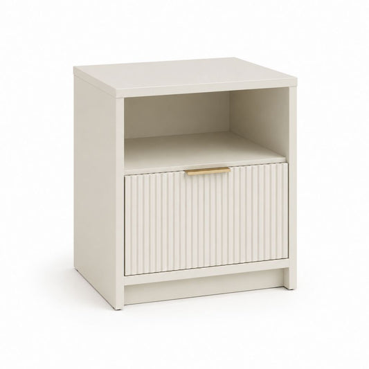 Nachttisch mit Schublade Cremeweiß MDF rechteckig 45 x 40 x 60 cm
