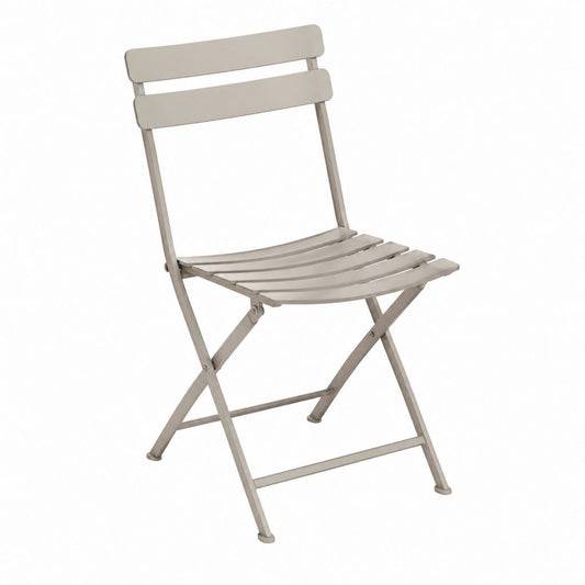 Klappbarer Gartenstuhl Taupe pulverbeschichteter Stahl 42 x 45 x 82 cm