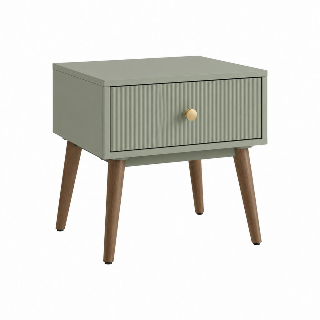 Nachttisch mit Schublade Grün MDF rechteckig 45 x 35 x 55 cm