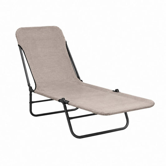 Klappbare Gartenliege Taupe Polyester Stahl rechteckig 153 x 60 x 80 cm